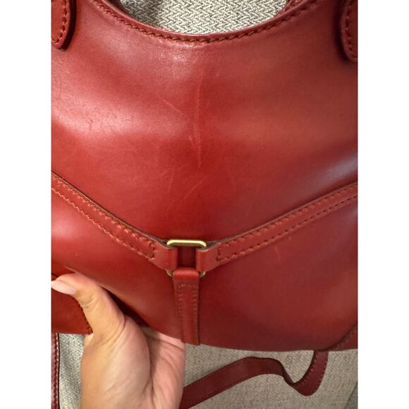 VTG Gucci Jackie Handbag Womens Red Calfskin Leather Top Handle Shoulder Strap - Picture 7 of 12